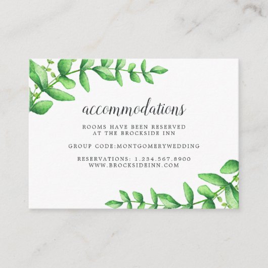 Hochzeitshotel Wasserfarbe Begleitkarte (Vorderseite)