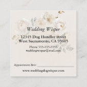 Hochzeitshunde Handler Beige Blume Quadratische Visitenkarte (Rückseite)