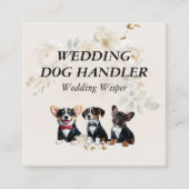 Hochzeitshunde Handler Beige Blume Quadratische Visitenkarte (Vorderseite)