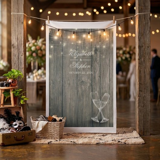 Hochzeitshütte mit Foto-Kellerhintergrund Champagn Stoff