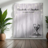 Hochzeitshütte mit Foto-Kellerhintergrund Champagn Wandteppich