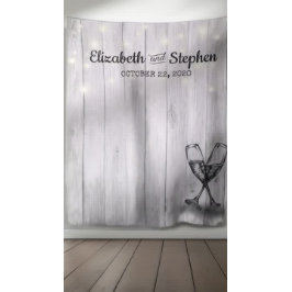 Hochzeitshütte mit Foto-Kellerhintergrund Champagn Wandteppich