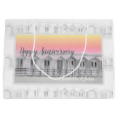 Hochzeitshütten am Sonnenuntergang Geschenktasche Große Geschenktüte (Vorderseite)