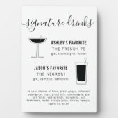 Hochzeitsignatur Drink Cocktail mit Retro-Brille Fotoplatte (Vorderseite)