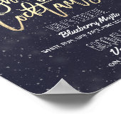 Hochzeitsignatur Drink Menü Spitzen Sonnenblumen L Poster (Ecke)