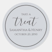 Hochzeitsimples Light Blue Calligraphy Script-Leck Runder Aufkleber (Vorderseite)