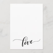 Hochzeitsinfo Einfache Schwarz-Weiß-Skripte Begleitkarte (Rückseite)