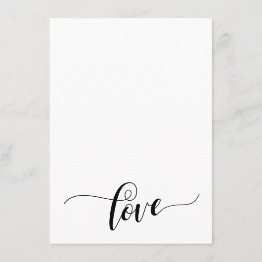 Hochzeitsinfo Einfache Schwarz-Weiß-Skripte Begleitkarte (Rückseite)