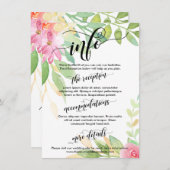 Hochzeitsinfo Wasserfarben-Blume Skript erstellen Begleitkarte (Vorne/Hinten)