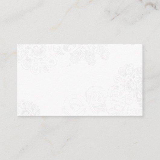 Hochzeitsinformation (mit weißer Blüte) Begleitkarte (Rückseite)