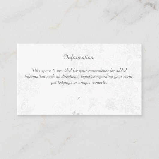 Hochzeitsinformation (mit weißer Blüte) Begleitkarte (Vorderseite)