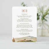 Hochzeitsinformation und Details Toskana Einladung (Stehend Vorderseite)