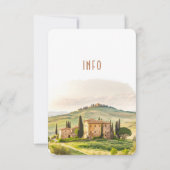 Hochzeitsinformation und Details Toskana Einladung (Rückseite)