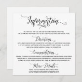 Hochzeitsinformationen Elegante Script-Abschlusska Einladung (Vorne/Hinten)