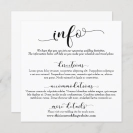 Hochzeitsinformationen Elegante Script-Abschlusska Einladung