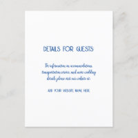 Hochzeitsinformationen Gäste Blue White 2024