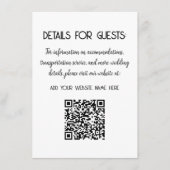 Hochzeitsinformationen Gäste QR Code Elegant MInim Begleitkarte (Vorderseite)