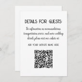 Hochzeitsinformationen Gäste QR Code Elegant MInim Begleitkarte (Vorne/Hinten)