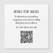 Hochzeitsinformationen Gäste QR Code Elegant MInim Magnetkarte (Vorderseite)