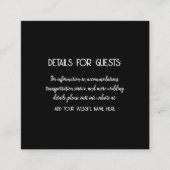 Hochzeitsinformationen Gäste Schwarz-weiß 2023 Begleitkarte (Vorderseite)