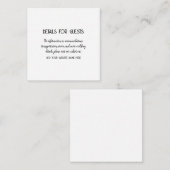 Hochzeitsinformationen Gäste Schwarz-weiß Cool Begleitkarte (Vorne/Hinten)