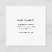 Hochzeitsinformationen Schwarz-weiß einfach Begleitkarte (Vorderseite)