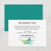 Hochzeitsinformationen über das Blaue Meer Begleitkarte (Vorne/Hinten)