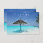 Hochzeitsinformationen über das Blaue Meer und San Begleitkarte (Vorne/Hinten)
