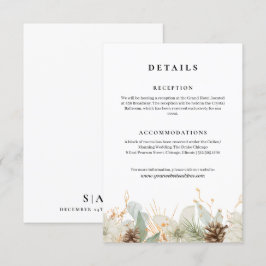 Hochzeitsinformationen zum Winter Aquarell Begleitkarte