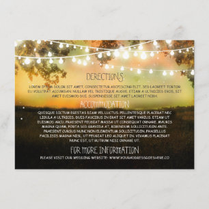 Hochzeitsinformationskarten mit Lichtern Begleitkarte