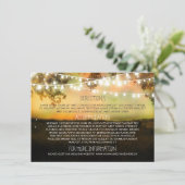 Hochzeitsinformationskarten mit Lichtern Begleitkarte (Stehend Vorderseite)