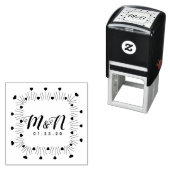 Hochzeitsinitialen im handgezeichneten Quadratrahm Permastempel (Beispiel)