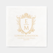 Hochzeitsinitialen & Vintage Hochzeit Blumengebäck Servietten Mit Folie (Vorderseite)