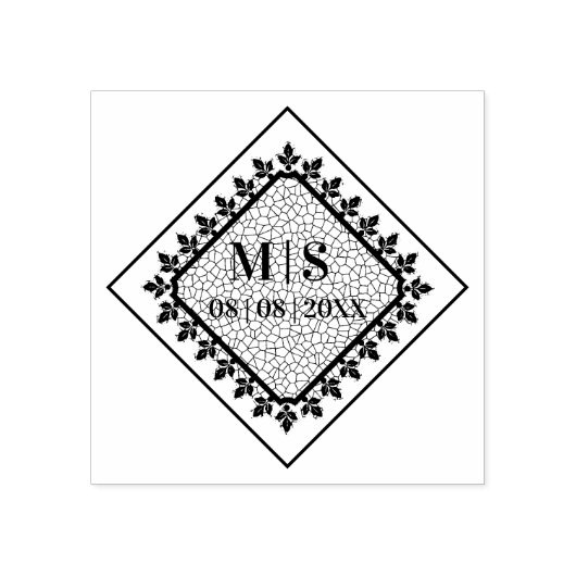 Hochzeitsinitials Ornamental-Spitzen ausgezeichnet Gummistempel (Prägung)