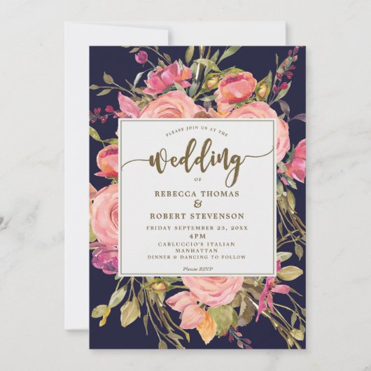 Hochzeitsinsel Boho Wild Blume Einladung (Vorderseite)