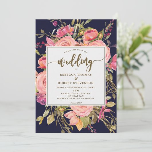Hochzeitsinsel Boho Wild Blume Einladung (Stehend Vorderseite)