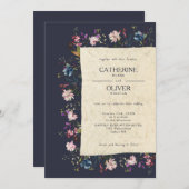 Hochzeitsinvit für botanische Wilde Blume Einladung (Vorne/Hinten)