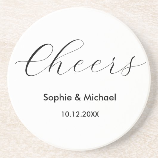 Hochzeitsjubeln Einfach Schwarz-weiß Getränkeuntersetzer (Vorne)