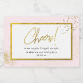 Hochzeitsjubeln Imitate Gold Foil Glitzer Chic Mod Schaumweinetikett (Einzelnes Label)