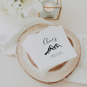 Hochzeitsjubeln in Schwarz und Weiß Serviette