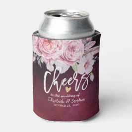 Hochzeitsjubeln zu Liebe Boho Blume Burgundy Red Dosenkühler