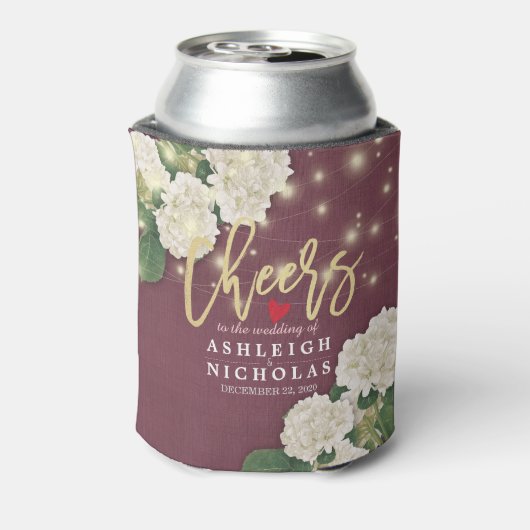 Hochzeitsjubeln zur Liebe Chic Hydrangea String Li Dosenkühler (Kanne Rückseite)