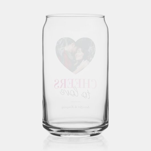 Hochzeitsjubeln zur Liebe Herz Foto Dosenglas (Rückseite)