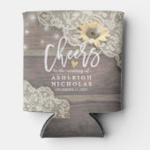 Hochzeitsjubeln zur Liebe Holz Lace Sonnenblumen L Dosenkühler (Vorderseite)