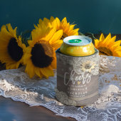 Hochzeitsjubeln zur Liebe Holz Lace Sonnenblumen L Dosenkühler