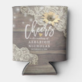 Hochzeitsjubeln zur Liebe Holz Lace Sonnenblumen L Dosenkühler (Vorderseite)