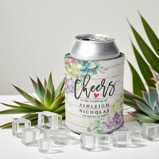 Hochzeitsjubeln zur Liebe Sukkulente Pflanze Rusti Dosenkühler