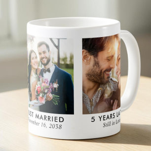 Hochzeitsjubiläum 3 Foto-Zeitstrahl Kaffeetasse