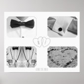 Hochzeitsjubiläum 4 Foto Collage Memory Poster (Vorne)