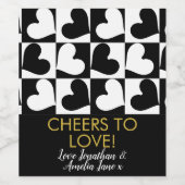 Hochzeitsjubiläum für Liebe Herz Weinetikett (Einzelnes Label)